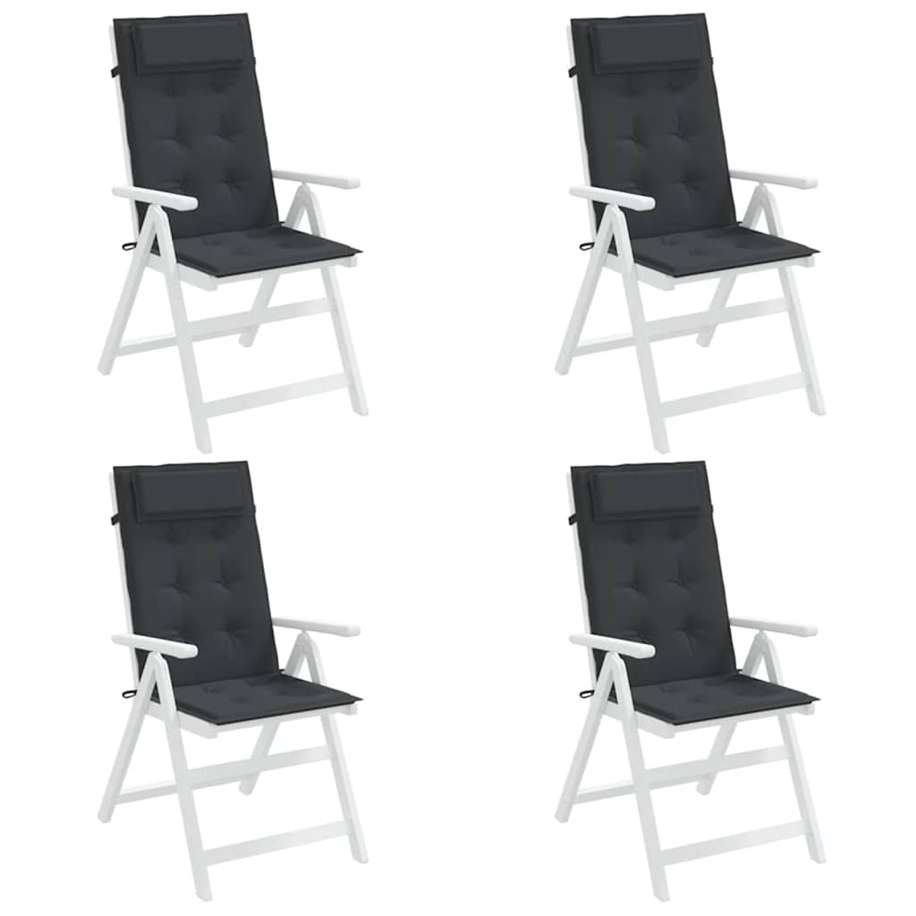 Almofadões p/ cadeira encosto alto 4 pcs tecido oxford preto