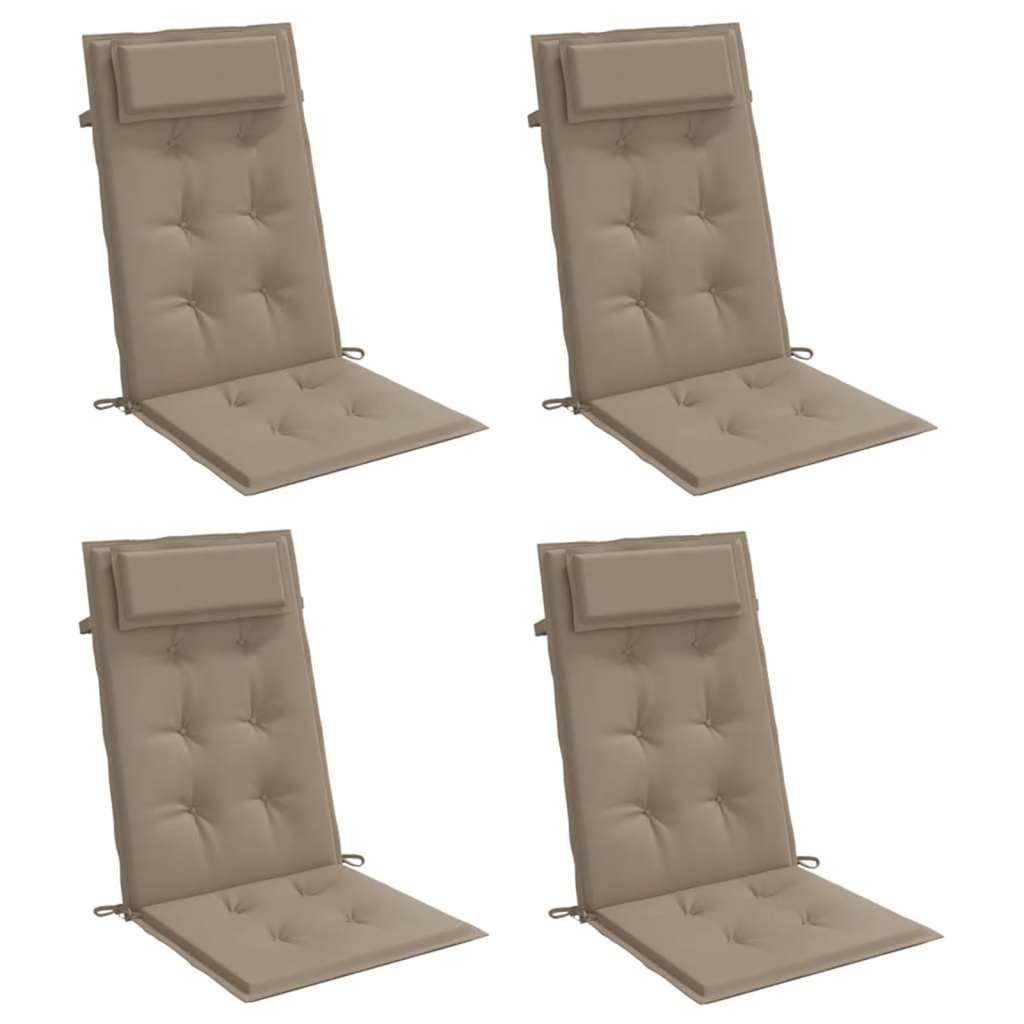 Almofadões cadeira encosto alto 4pcs oxford cinza-acastanhado