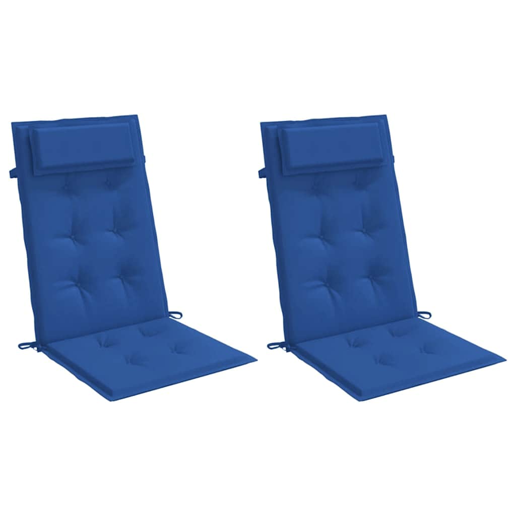 Almofadões cadeira encosto alto 2 pcs tecido oxford azul real