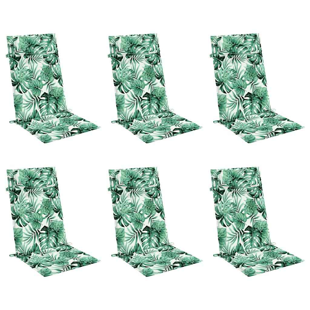 Almofadões p/ cadeira encosto alto 6 pcs tecido oxford folhas