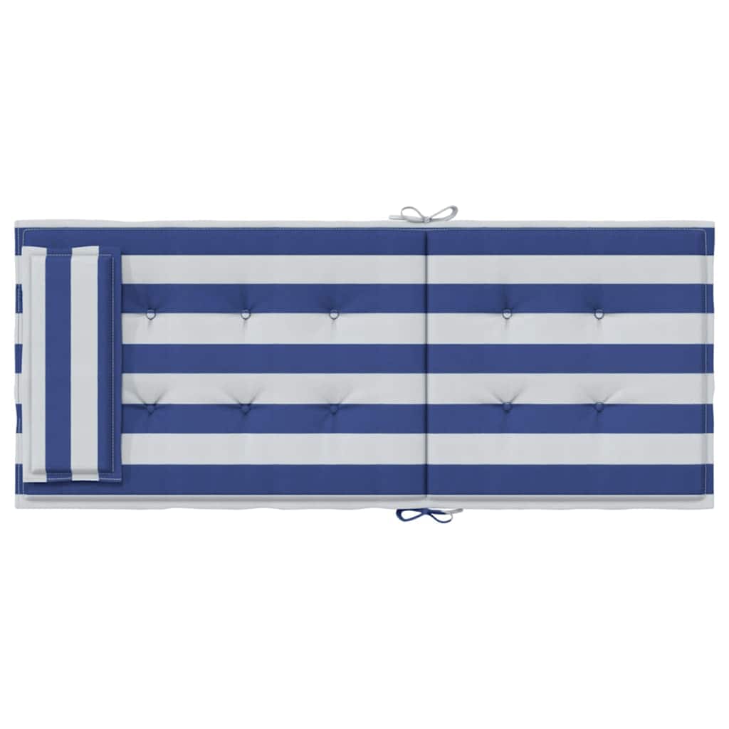Almofadões cadeira encosto alto 6 pcs tecido oxford azul/branco