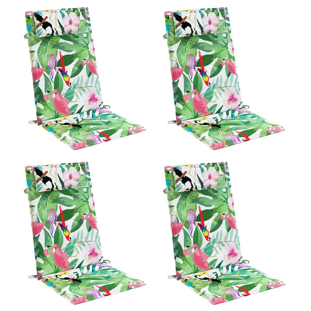 Almofadões p/ cadeira encosto alto 4 pcs tecido oxford multicor