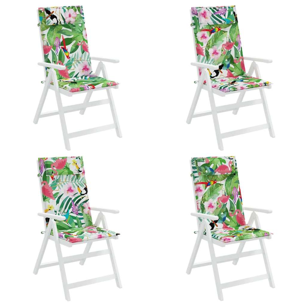 Almofadões p/ cadeira encosto alto 4 pcs tecido oxford multicor