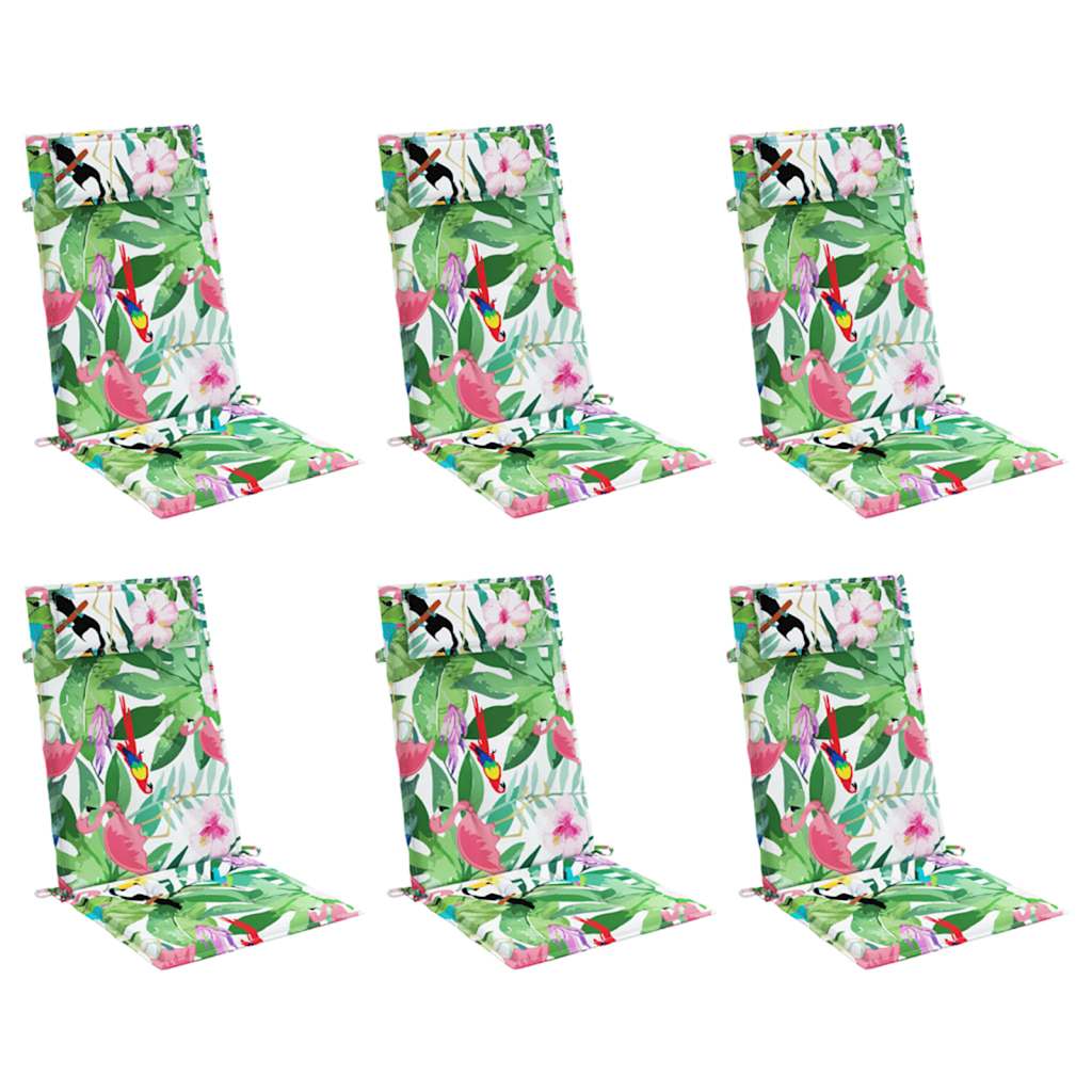 Almofadões p/ cadeira encosto alto 6 pcs tecido oxford multicor