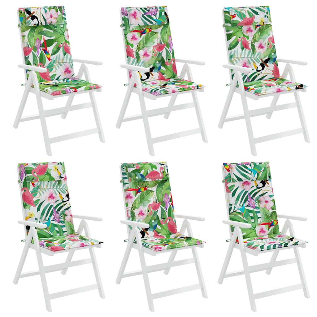 Almofadões p/ cadeira encosto alto 6 pcs tecido oxford multicor