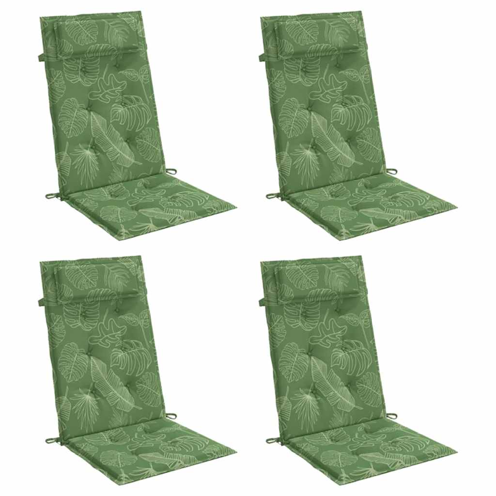 Almofadões p/ cadeira encosto alto 4 pcs tecido oxford folhas