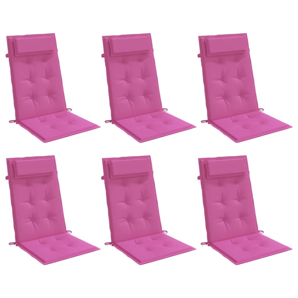 Almofadões p/ cadeira encosto alto 6 pcs tecido oxford rosa
