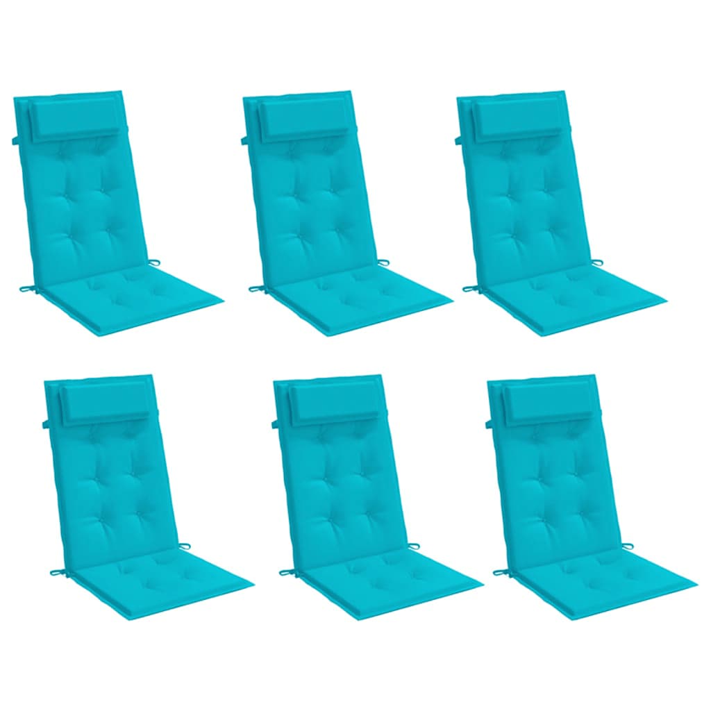 Almofadões cadeira de encosto alto 6 pcs tecido oxford turquesa