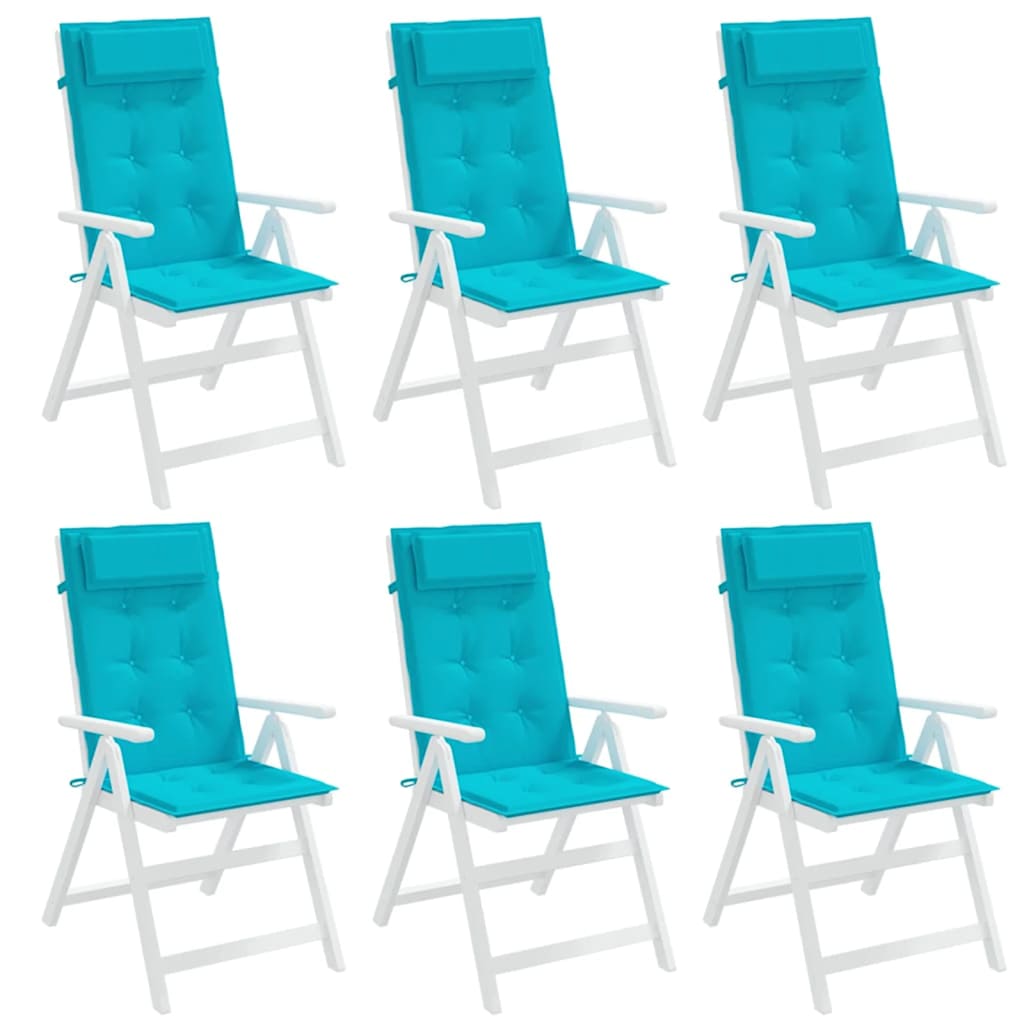 Almofadões cadeira de encosto alto 6 pcs tecido oxford turquesa