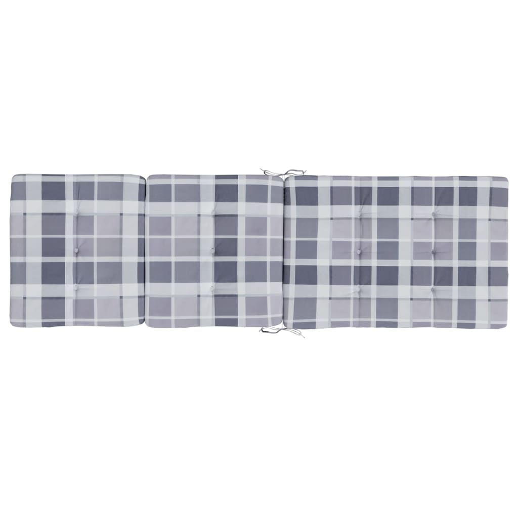 Almofadões p/ cadeira terraço 2 pcs tecido oxford xadrez cinza