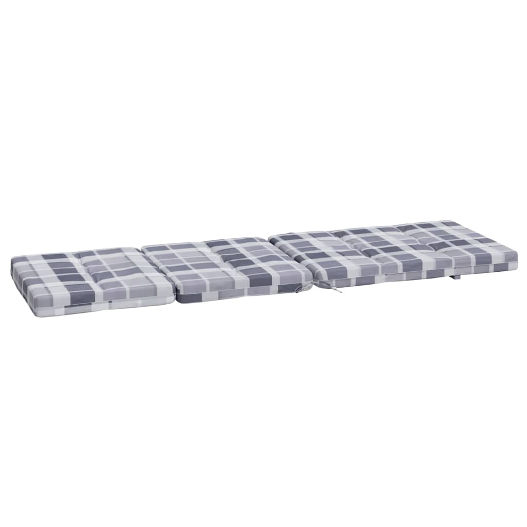 Almofadões p/ cadeira terraço 2 pcs tecido oxford xadrez cinza