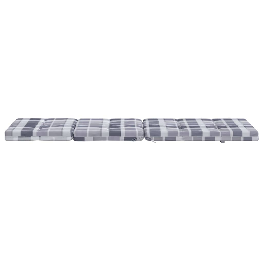 Almofadões p/ cadeira terraço 2 pcs tecido oxford xadrez cinza