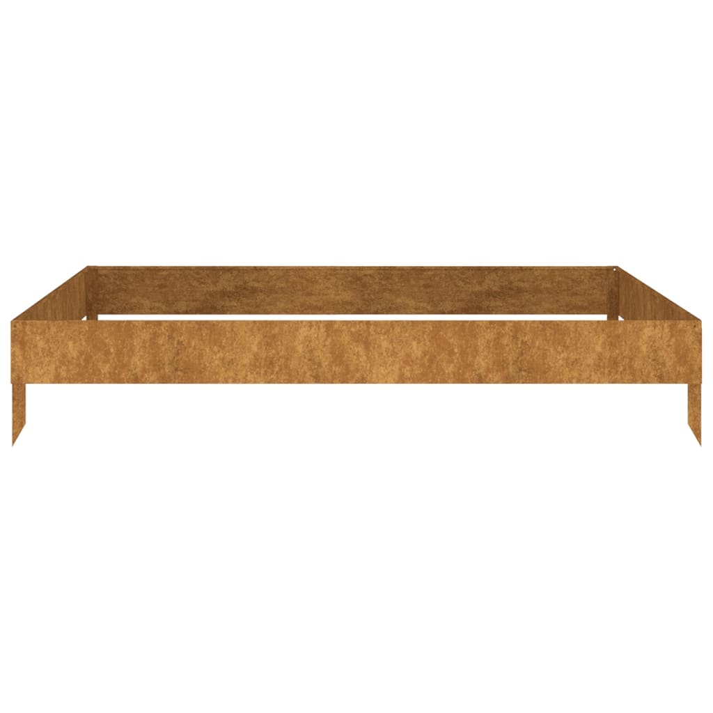 Canteiro elevado de jardim 100x100x18,5 cm aço corten