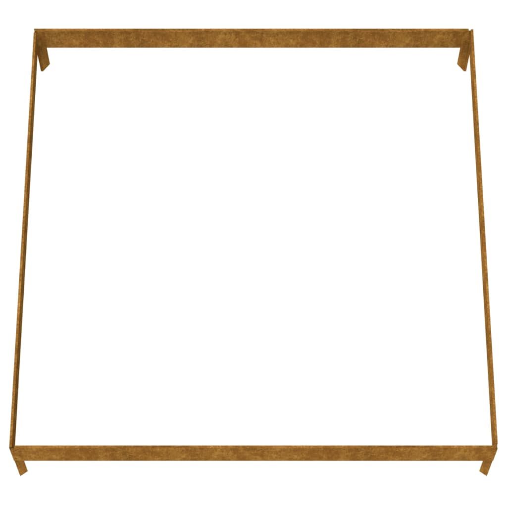 Canteiro elevado de jardim 100x100x18,5 cm aço corten