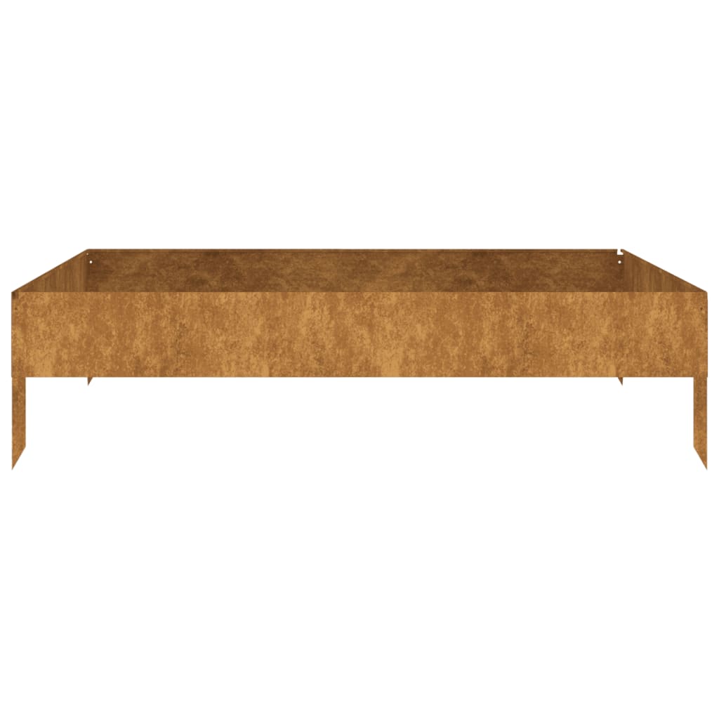 Canteiro elevado de jardim 100x100x26 cm aço corten
