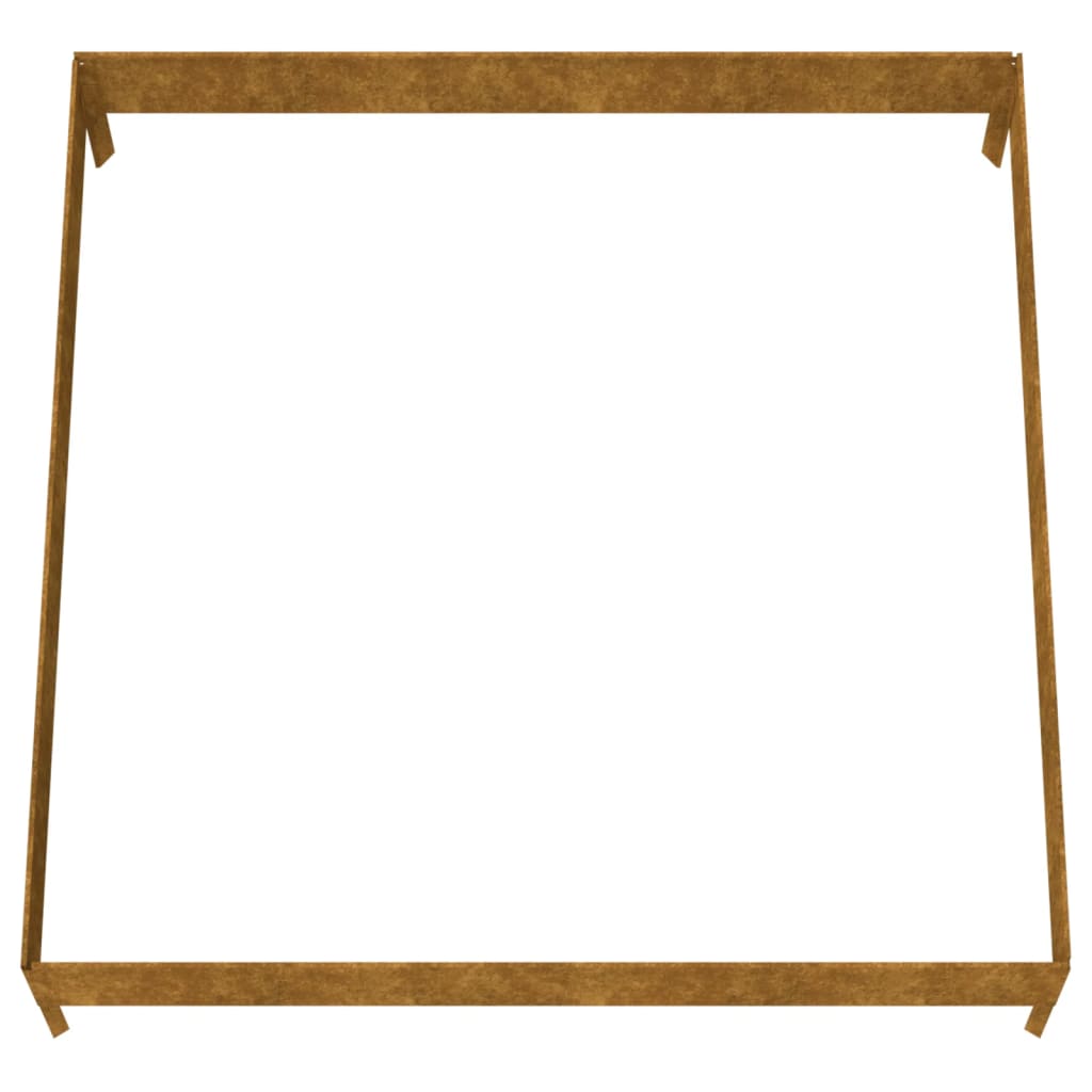 Canteiro elevado de jardim 100x100x26 cm aço corten