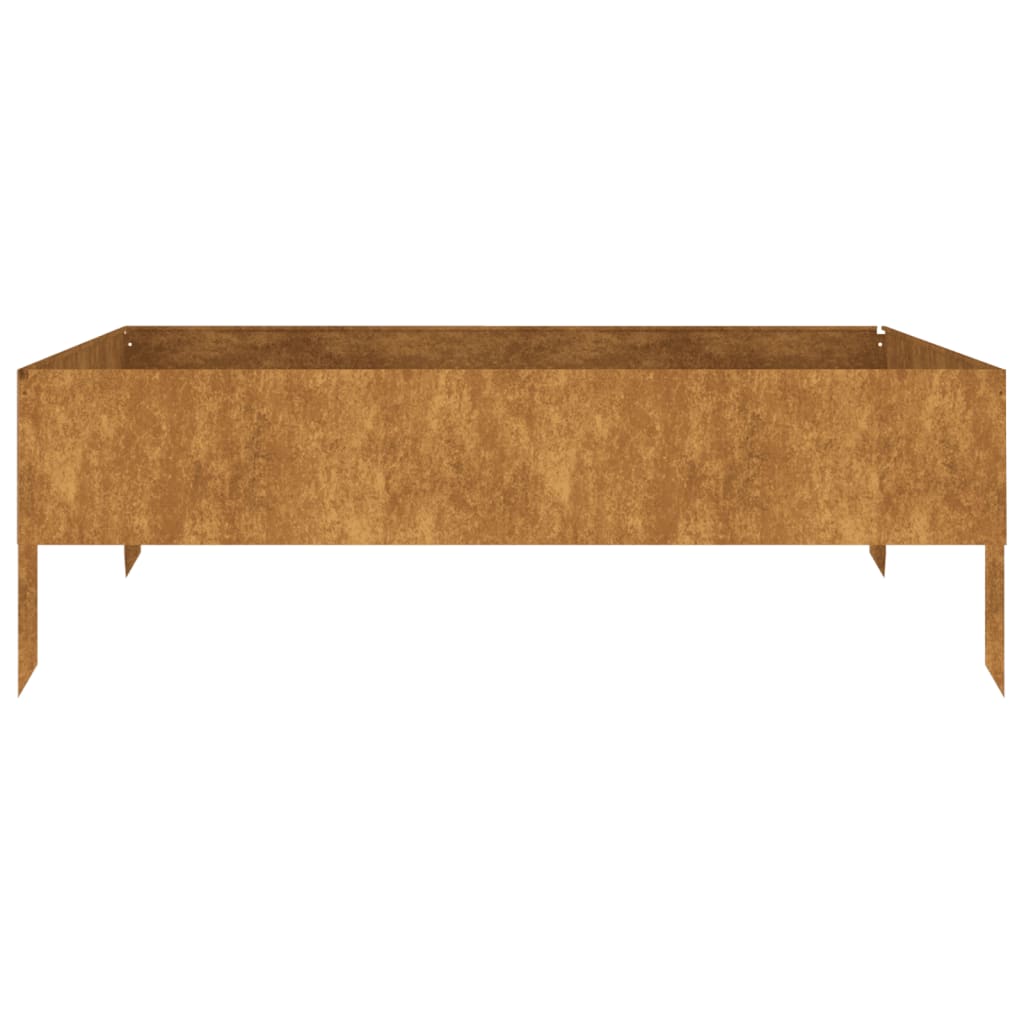 Canteiro elevado de jardim 100x100x33,5 cm aço corten