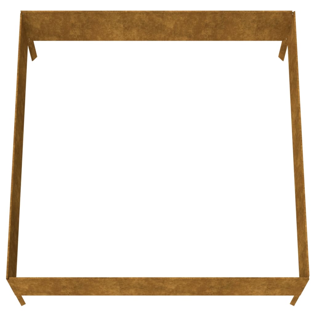 Canteiro elevado de jardim 100x100x41 cm aço corten