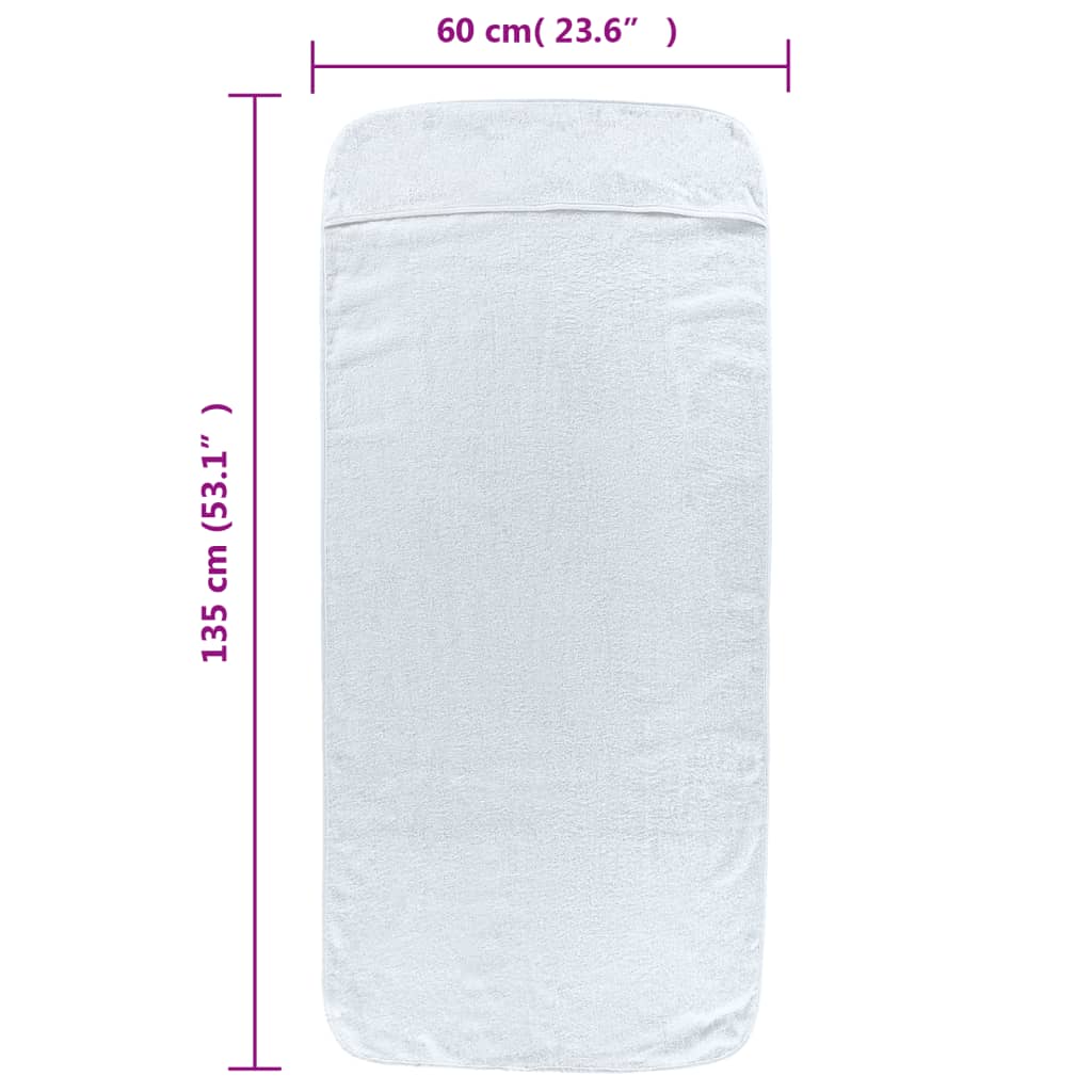 Toalhas de praia 2 pcs 60x135 cm tecido 400 GSM branco