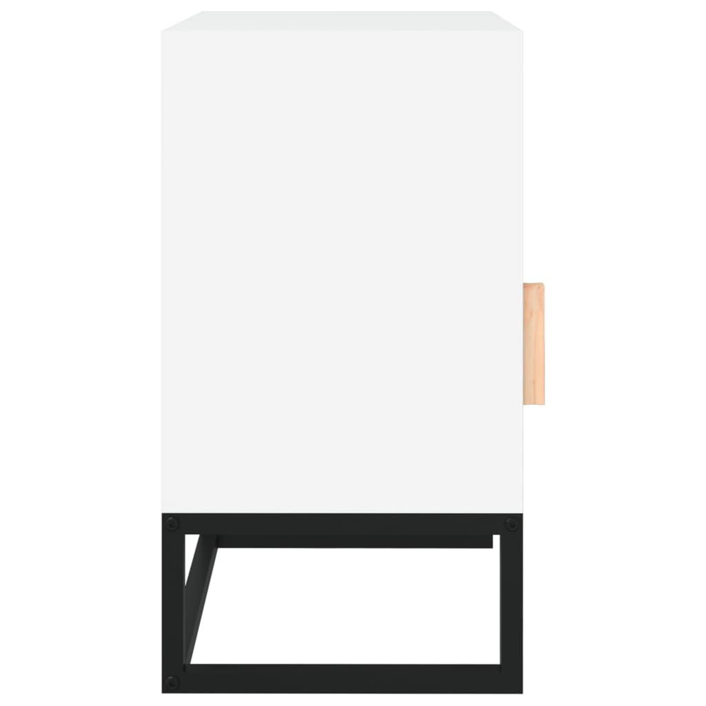 Mesas cabeceira 2 pcs 40x30x55,5 cm deriv. madeira/ferro branco