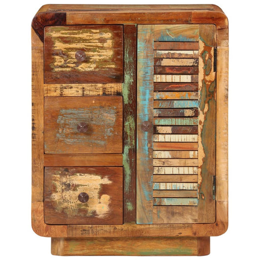 Aparador com 3 gavetas 55x30x70 cm madeira recuperada maciça