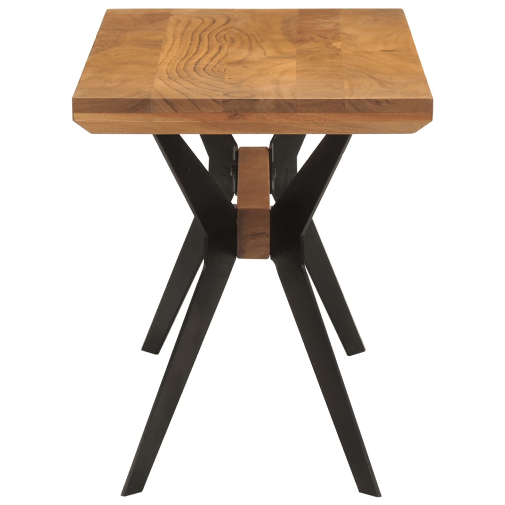 Banco de jantar 110x40x46 cm madeira de acácia maciça e aço