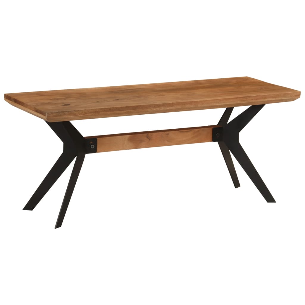 Banco de jantar 110x40x46 cm madeira de acácia maciça e aço