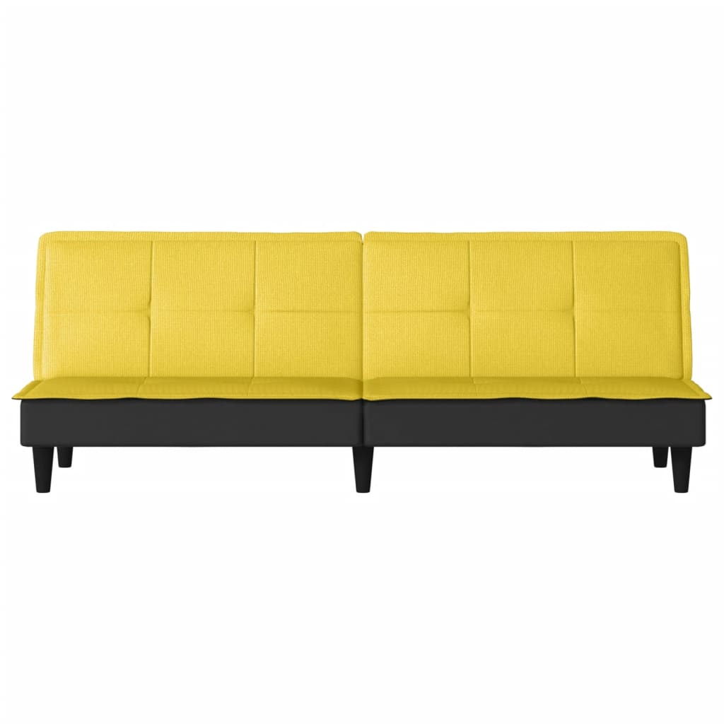 Sofá-cama tecido amarelo-claro
