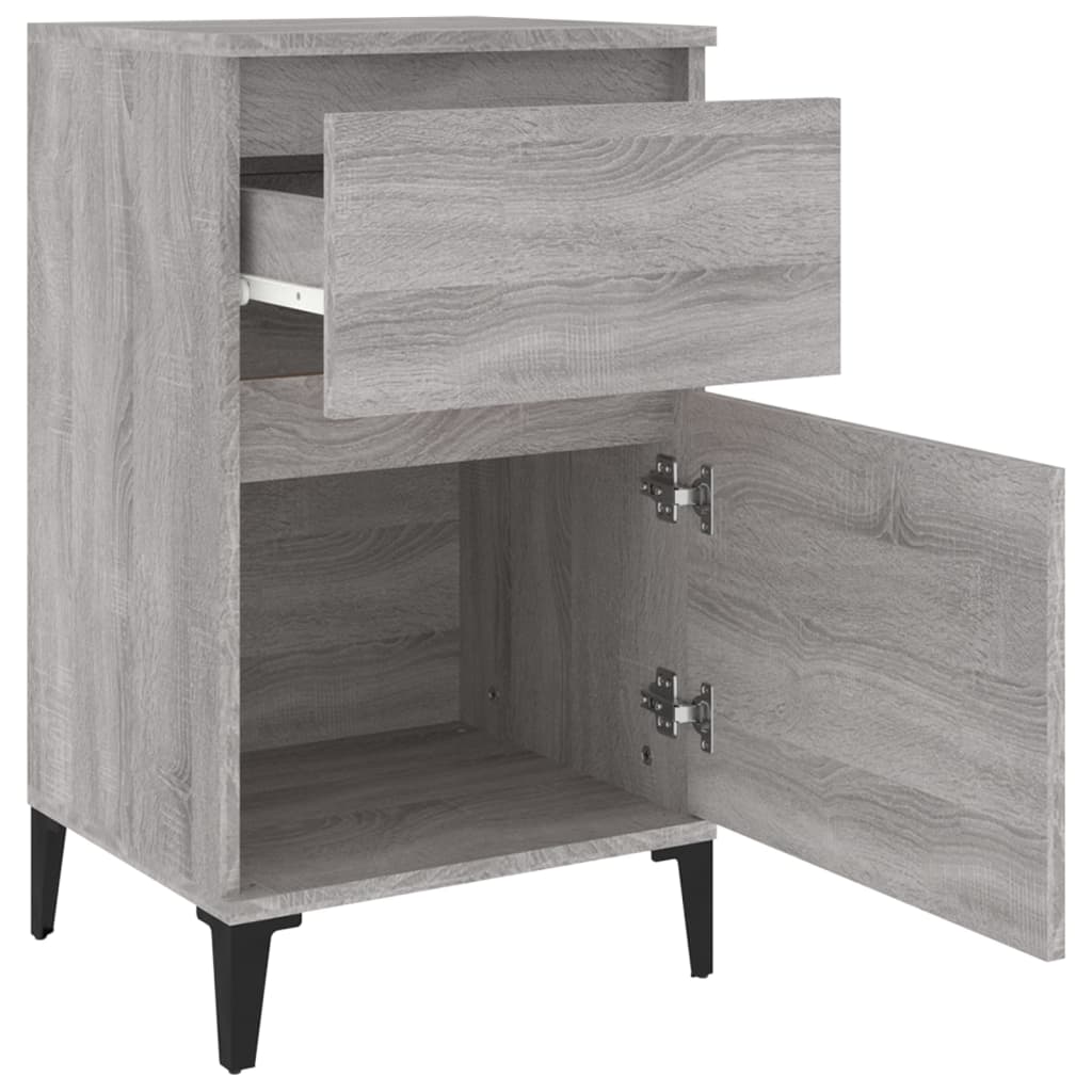 Mesas de cabeceira 2 pcs 40x35x70 cm cinzento sonoma