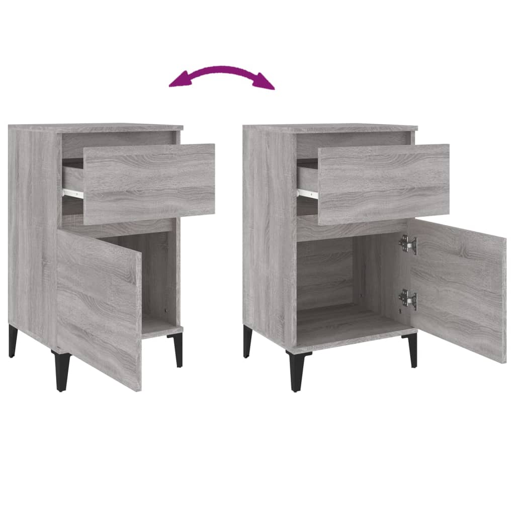 Mesas de cabeceira 2 pcs 40x35x70 cm cinzento sonoma
