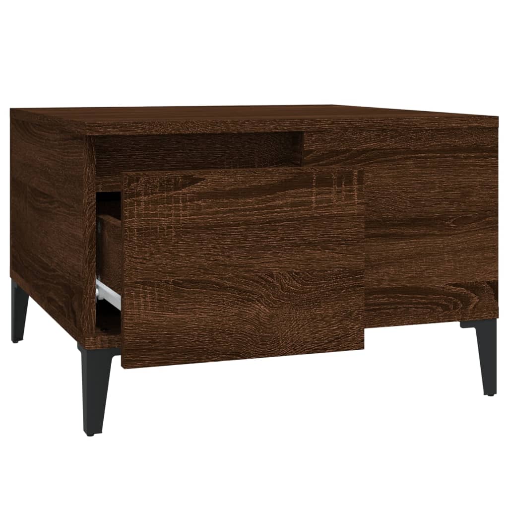 Mesa de centro 55x55x36,5cm derivados madeira carvalho castanho