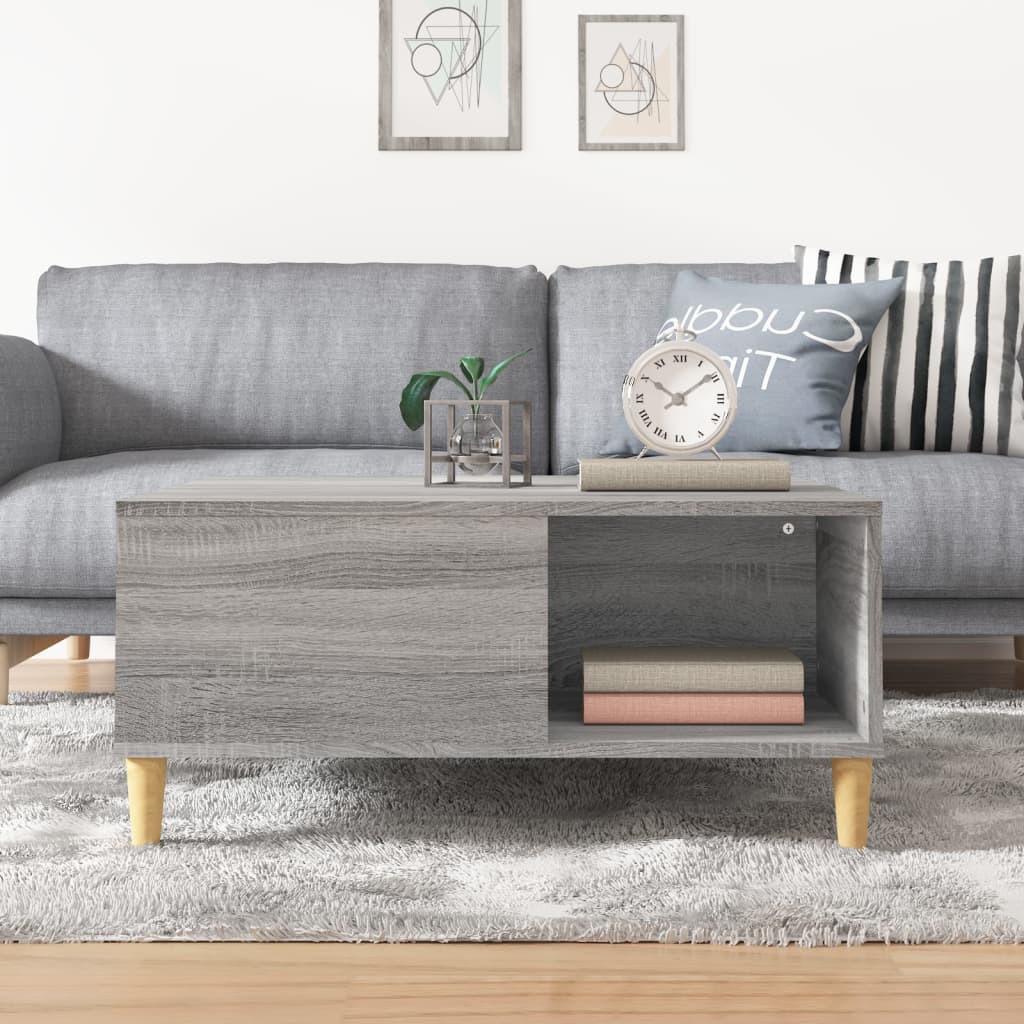 Mesa de centro 80x80x36,5 cm derivados madeira cinzento sonoma