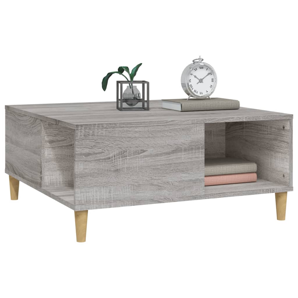 Mesa de centro 80x80x36,5 cm derivados madeira cinzento sonoma