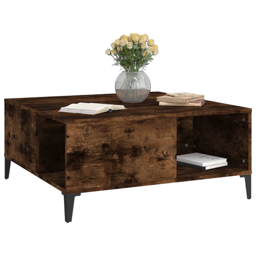 Mesa de centro 80x80x36,5 cm derivados madeira carvalho fumado