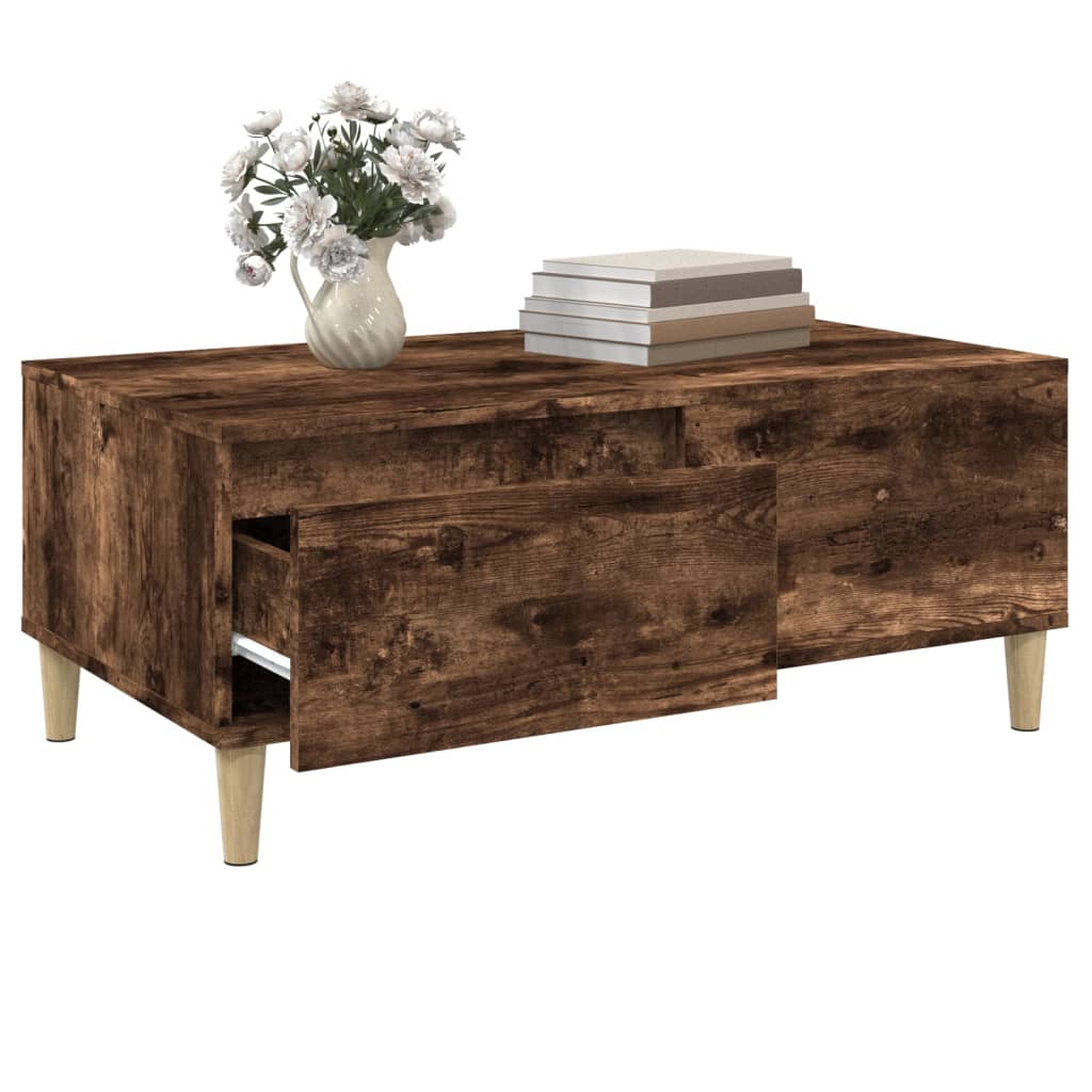Mesa de centro 90x50x36,5 cm derivados madeira carvalho fumado