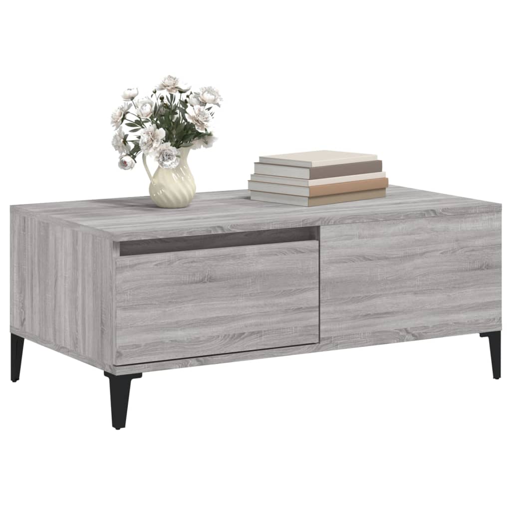 Mesa de centro 90x50x36,5 cm derivados madeira cinzento sonoma