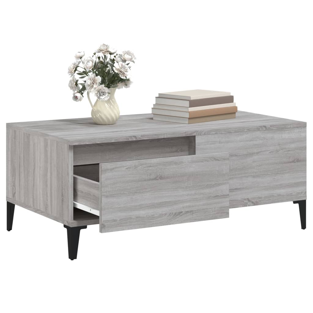 Mesa de centro 90x50x36,5 cm derivados madeira cinzento sonoma