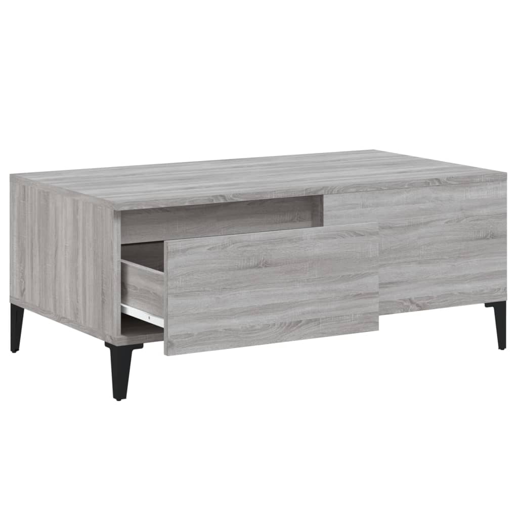 Mesa de centro 90x50x36,5 cm derivados madeira cinzento sonoma