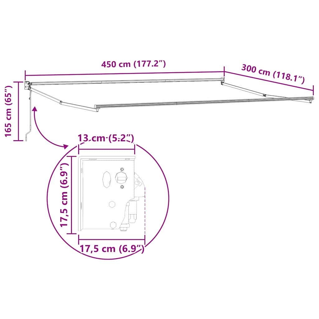 Toldo Antracite 4,5 ×3 m Metal