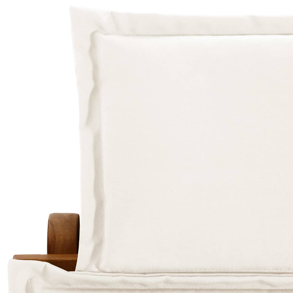 Espreguiçadeiras com almofadões 2 pcs acácia maciça branco nata