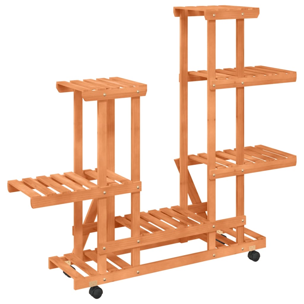 Suporte de plantas com rodas 95x25x101 cm abeto maciço