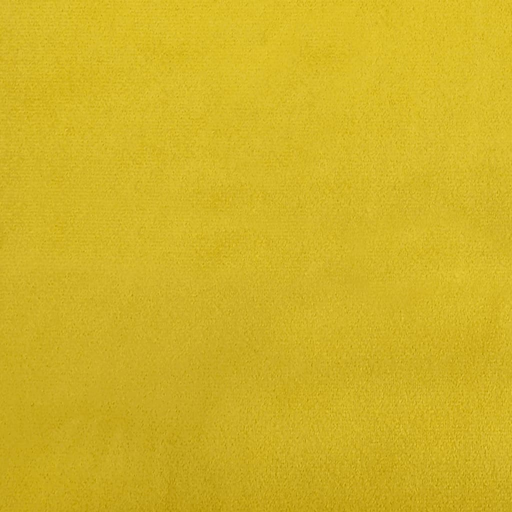 Cadeirão com encosto alto veludo amarelo design de botões