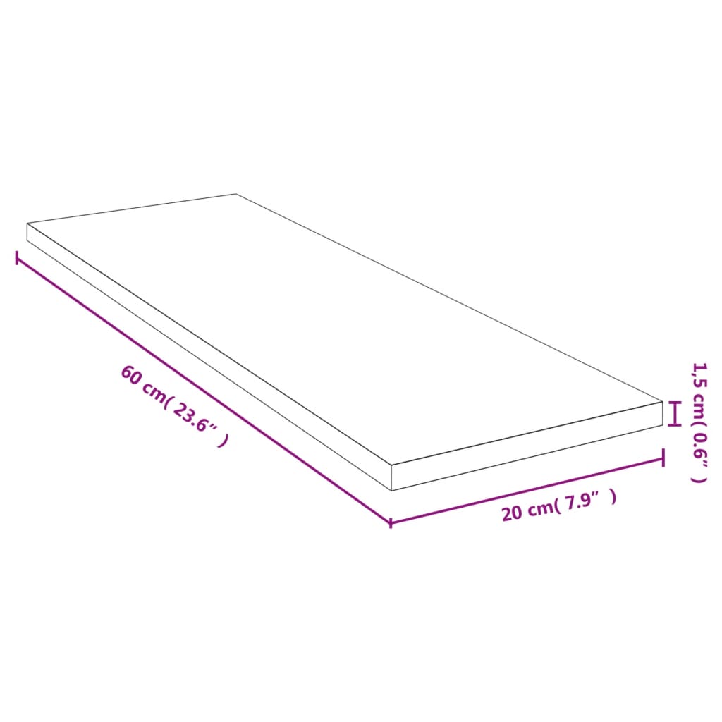Prateleira de parede 60x20x1,5 cm bambu