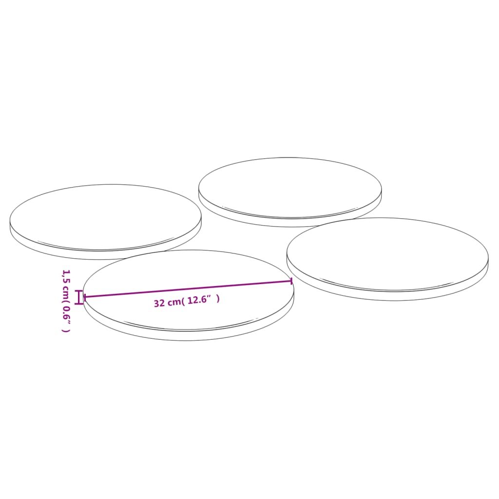 Pratos de pizza 4 pcs Ø32x1,5 cm bambu