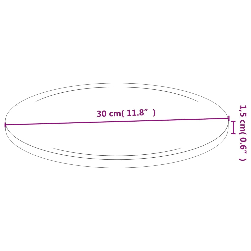 Tábuas de cortar 6 pcs Ø30x1,5 cm bambu