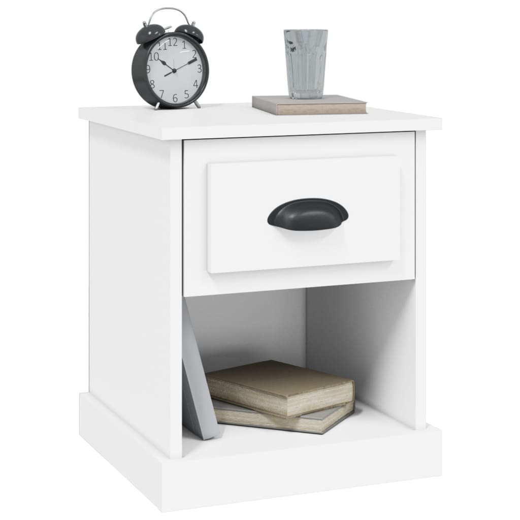 Mesas cabeceira 2pcs 39x39x47,5 cm derivados de madeira branco