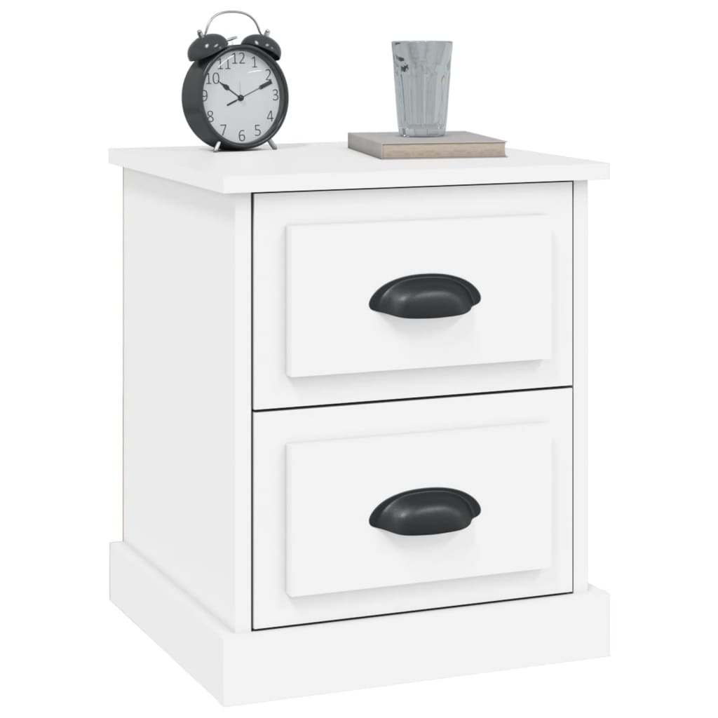 Mesas cabeceira 2pcs 39x39x47,5 cm derivados de madeira branco