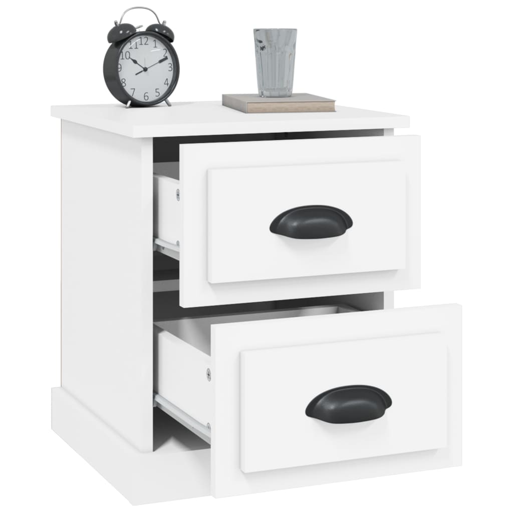 Mesas cabeceira 2pcs 39x39x47,5 cm derivados de madeira branco