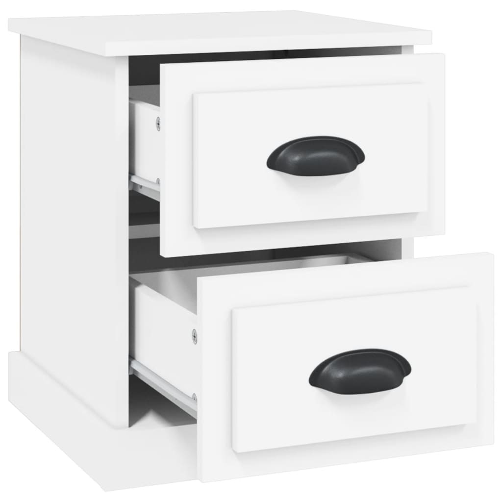 Mesas cabeceira 2pcs 39x39x47,5 cm derivados de madeira branco