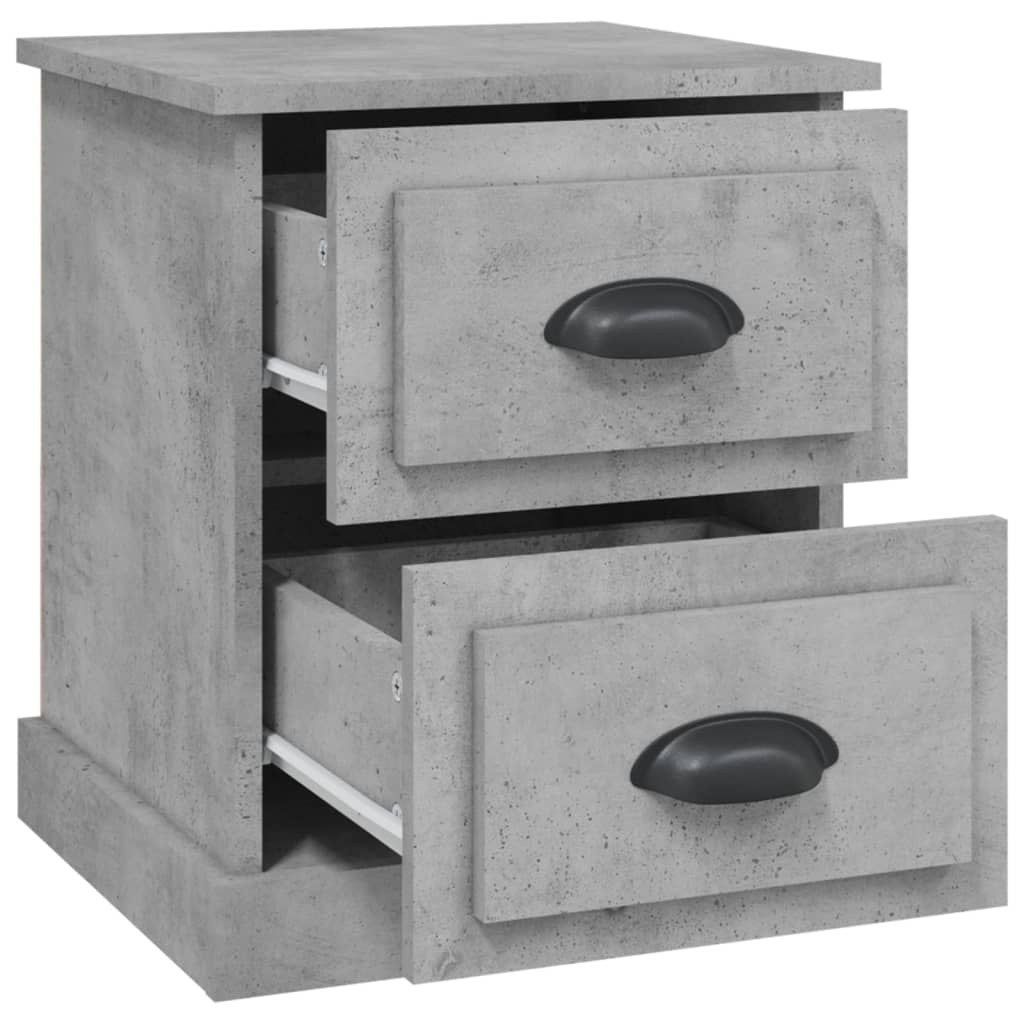 Mesas cabeceira 2pcs derivados madeira cinza cimento